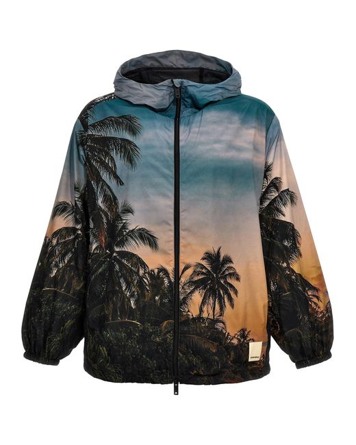 Emporio Armani Gray 'Tropicale' Hooded Jacket for men