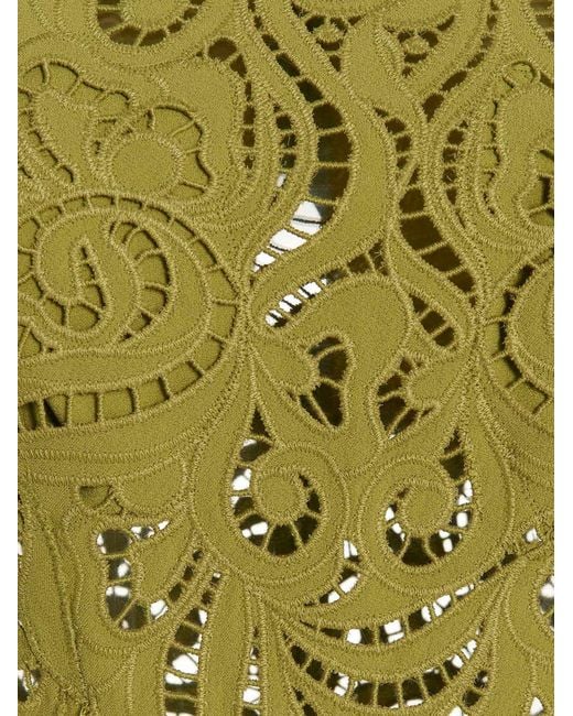 Ermanno Scervino Green Embroidery Detail Dress
