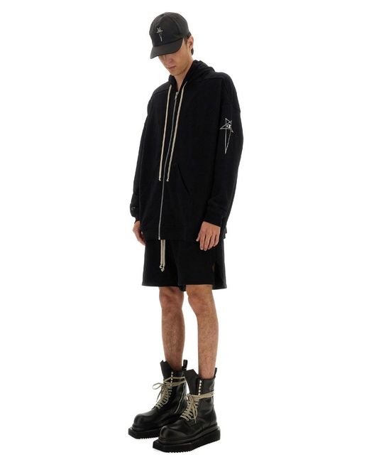 Rick Owens X Champion Black Jumbo Jason's Hoodie for men