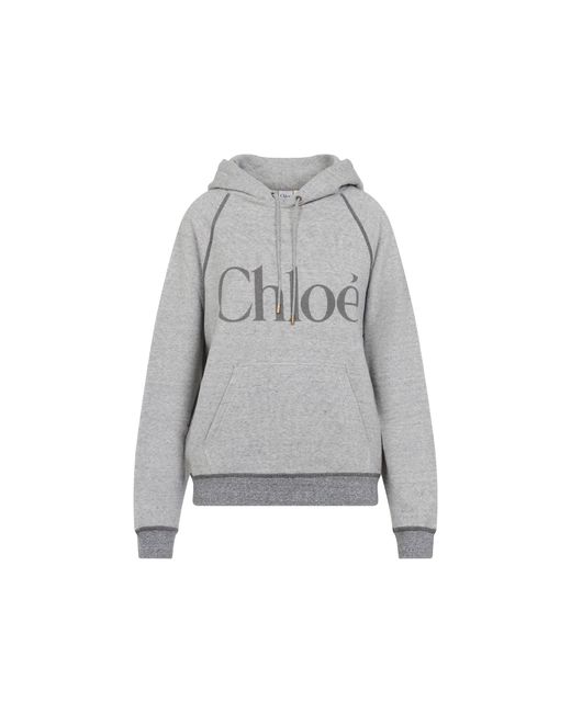 Vapor Cotton Hoodie-Donna di Chloé in Gray