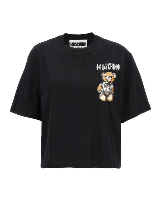 Teddy Bear T Shirt Nero di Moschino in Black