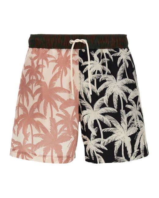 Palm Angels Multicolor Patchwork Palms Beachwear for men