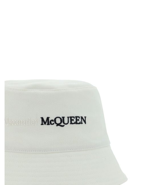 Cappello a Secchiello di Alexander McQueen in White da Uomo