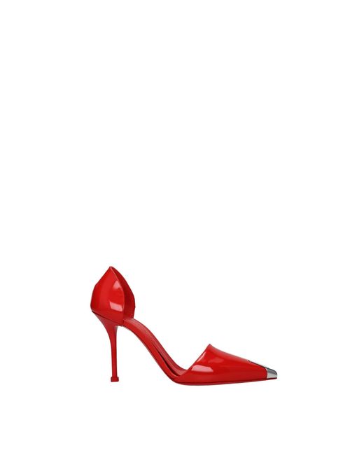 Alexander McQueen Red Sandals Patent Leather Bright