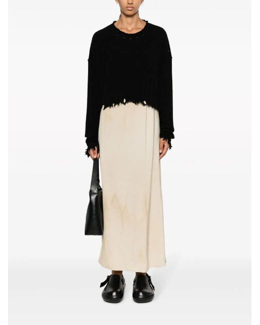 Maglione Con Orlo A Taglio Vivo-Donna di Uma Wang in Black