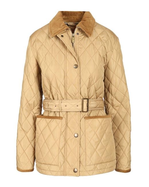 Burberry Women's Natural Nylon Quilted Jacket Jackets Beige