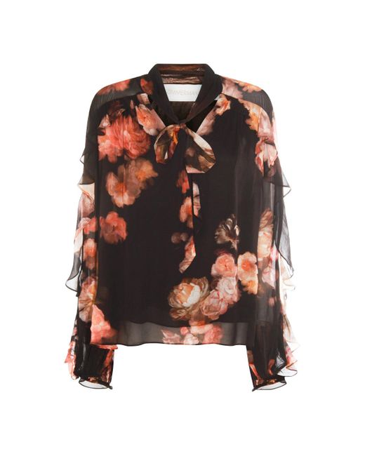 Top Russet Floral-Donna di Zimmermann in Multicolor