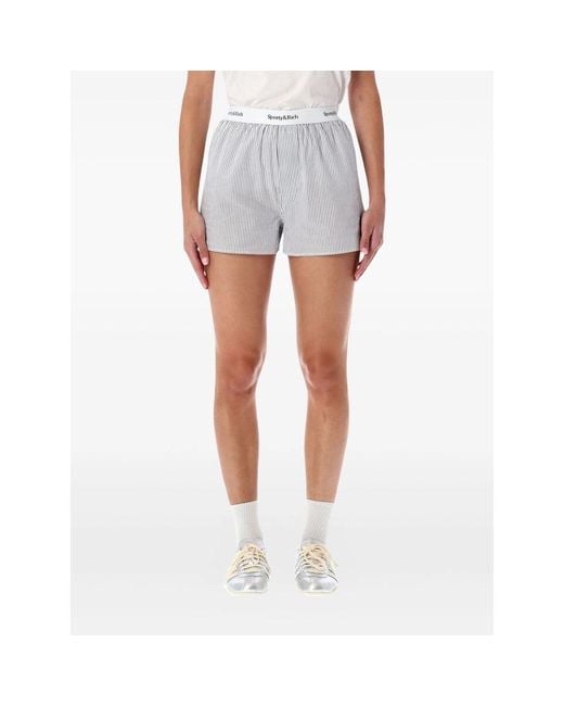 Sporty & Rich Blue Yankees Serif Striped Shorts