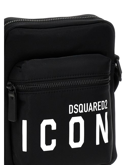 DSquared² Black Be Icon Crossbody Bags for men