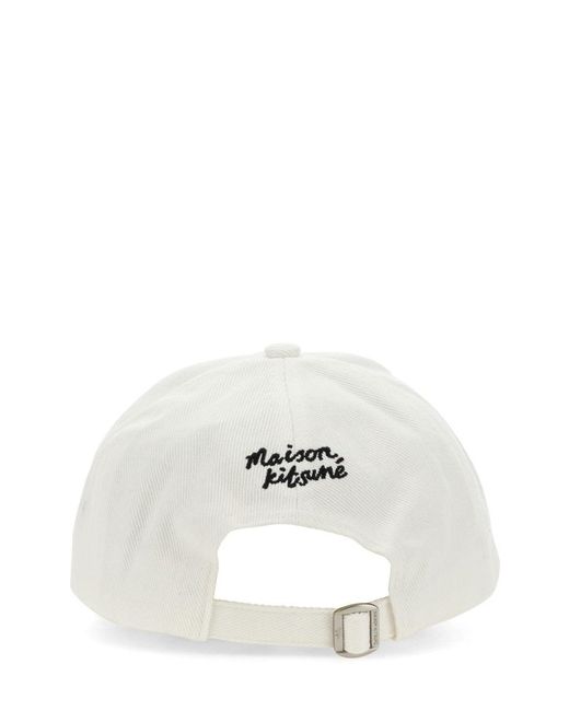 Maison Kitsuné White Cotton Baseball Cap