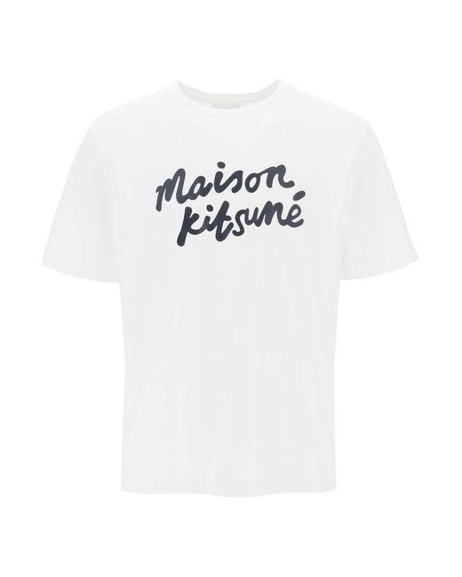 Maison Kitsuné White Maison Kitsune T-Shirt With Logo for men