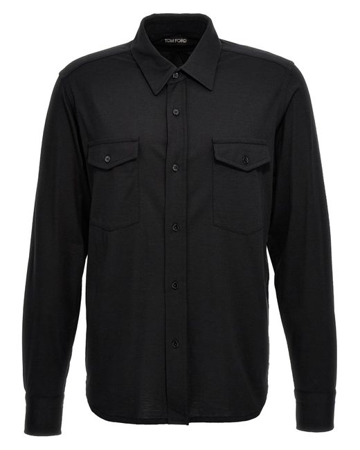Tom Ford Black Silk Blend Shirt for men