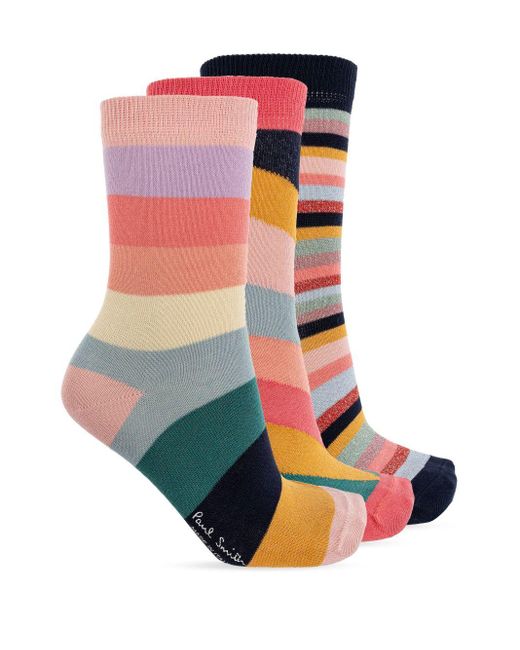 Paul Smith White Swirl-Pattern Socks (Pack Of Three)