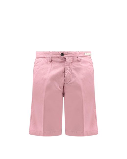 PERFECTION GDM Pink Cotton Bermuda Shorts for men