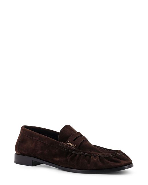 Saint Laurent White Le Loafer 15 Moc Suede Loafers for men