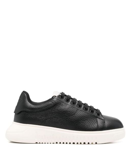 Emporio Armani Exclusive Women's Black Leather Sneakers
