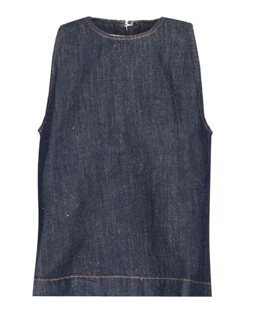 7 For All Mankind Blue Sleeveless Top