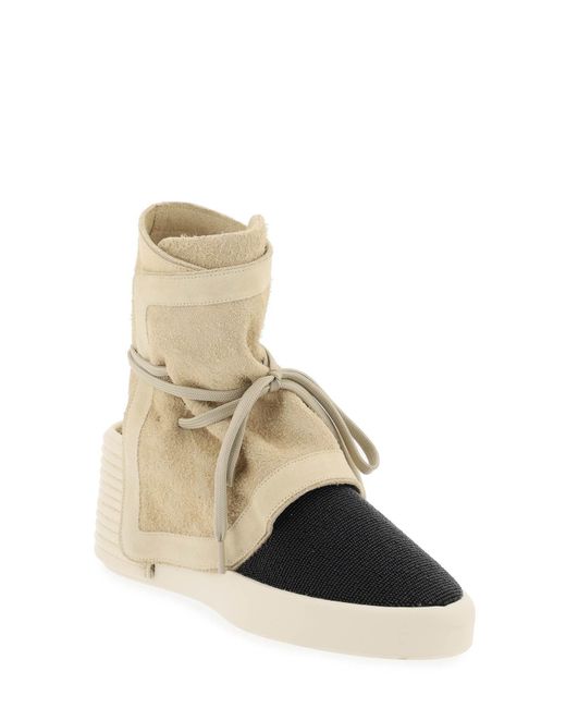 Fear Of God Natural High Top Suede And Beaded Leather Moc for men