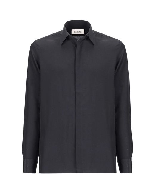 Laneus Blue Fabric Shirts for men