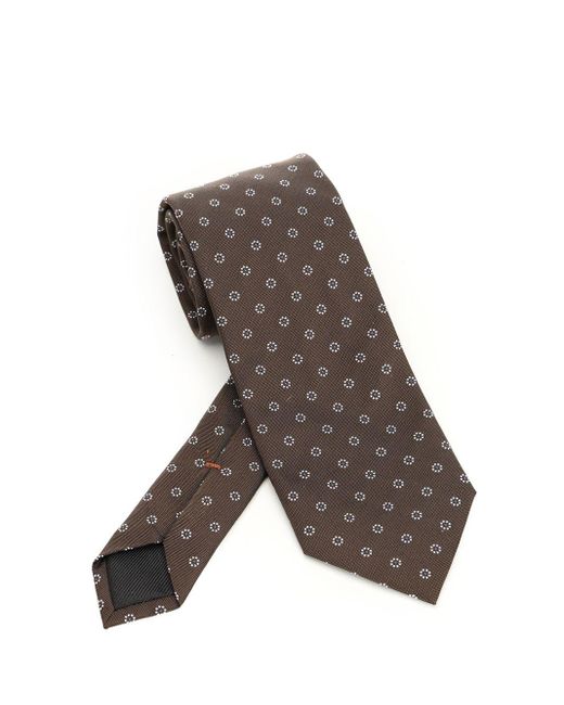 Jacquard Silk Tie Ties And Bow Ties Marrone-Uomo di Zegna in Gray da Uomo