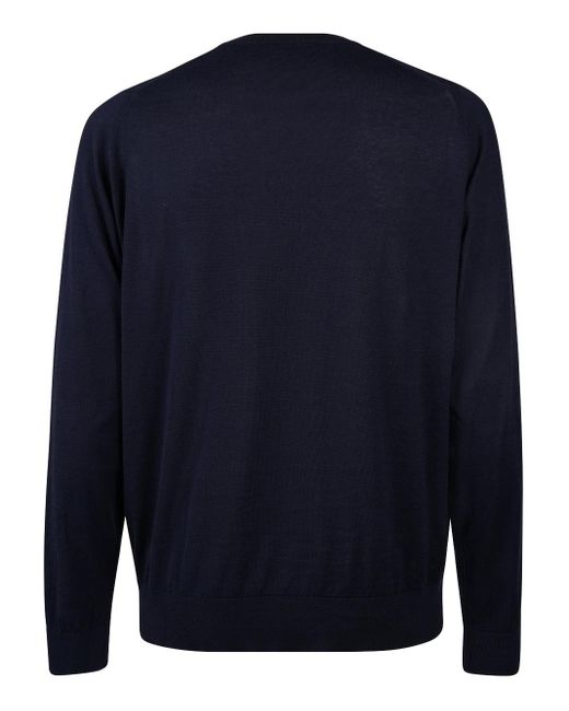 John Smedley Blue Rowland Cotton Jumper for men