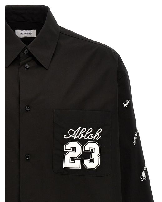Off-White c/o Virgil Abloh Black 23 Logo Heavycoat Shirt, Blouse for men