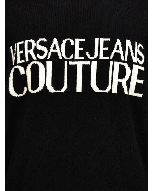 Versace Black Logo Intarsia Sweater Sweater, Cardigans for men