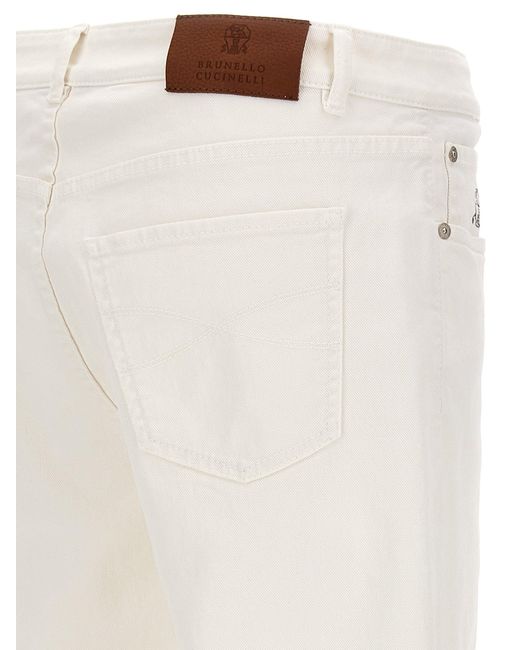 Brunello Cucinelli White Denim Jeans for men