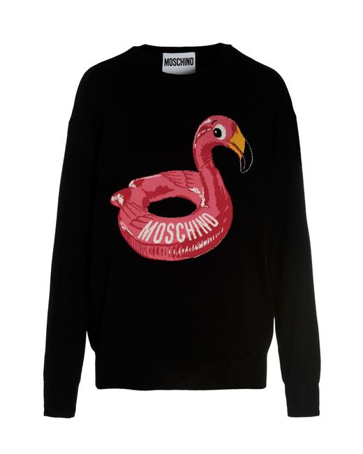 Moschino Black Jacquard Logo Sweater Sweater