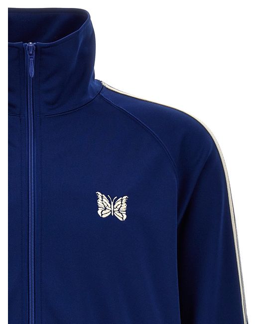 Needles Blue Logo Embroidery Track Sweatshirt for men