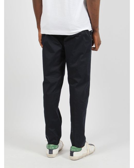 White Sand Blue Stretch Cotton Trousers for men