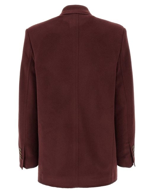 Etro Purple Double-Breasted Blazer Blazers
