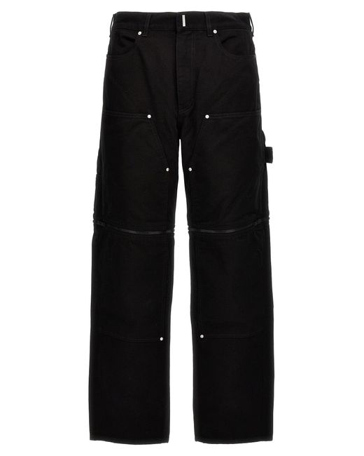 Givenchy Black Zip Off Carpenter Jeans for men
