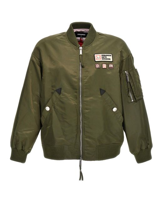 DSquared² Green Classic Bomber Jacket Casual Jackets, Parka
