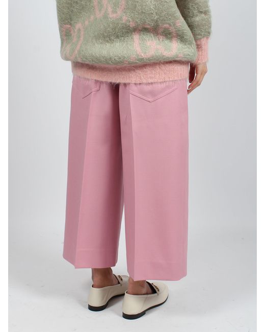 Wool pants di Gucci in Pink