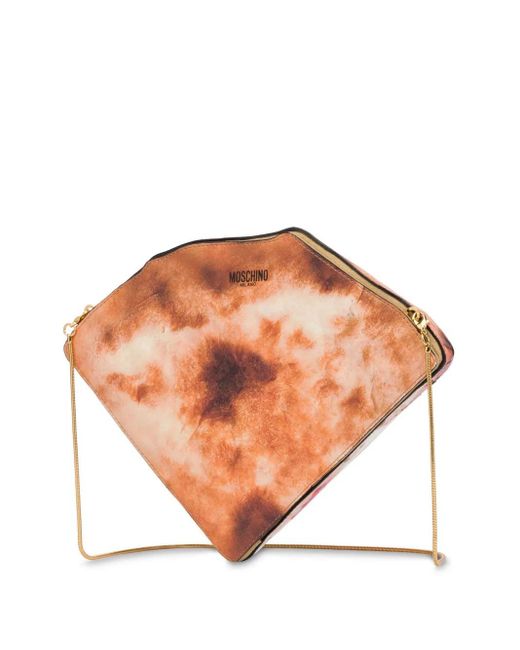 Moschino White Mini Shoulder Bag With Pizza Design