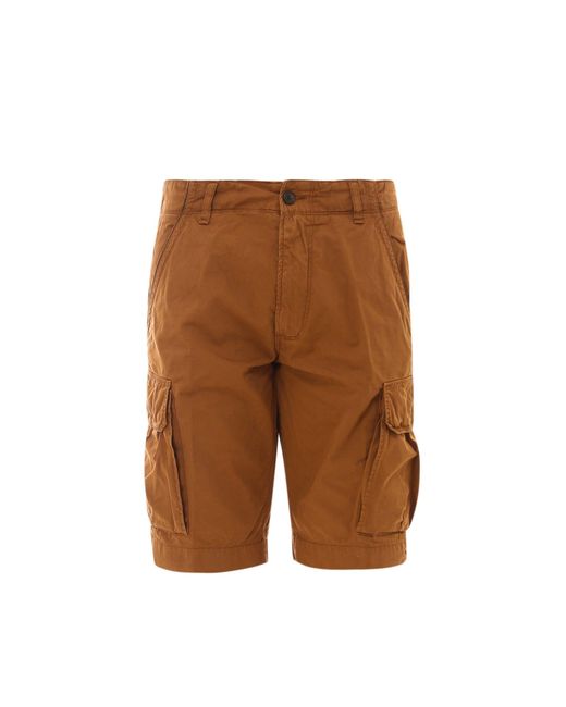 PERFECTION GDM Brown Cotton Bermuda Shorts for men