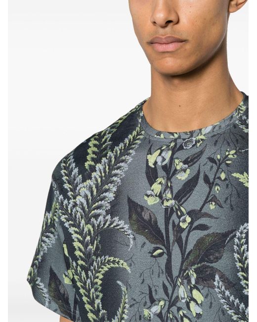 T-Shirt Con Stampa Foliage di Etro in Gray da Uomo