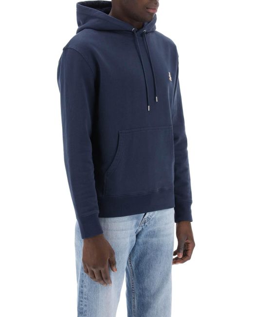Maison Kitsuné Blue Chillax Fox Hooded Sweatshirt for men