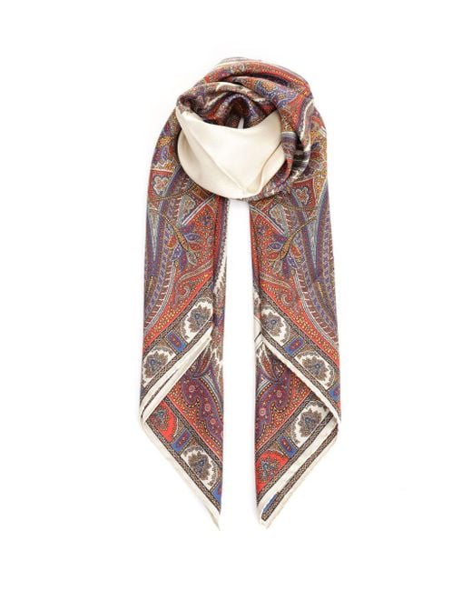 Saint Laurent White Jacquard Square Scarf Scarves And Foulards