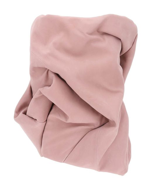 Rick Owens Pink Ny Leather Bustier Top For Women