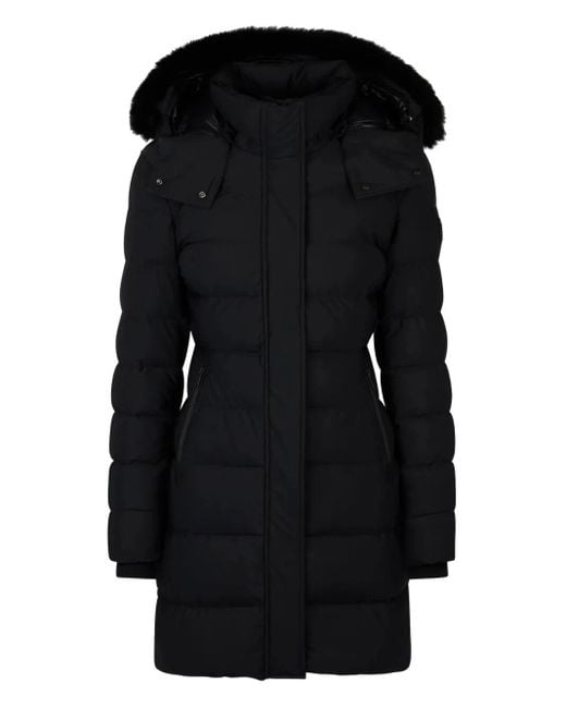 Moose Knuckles Black Watershed 3 Parka With Detachable Shearling Trim