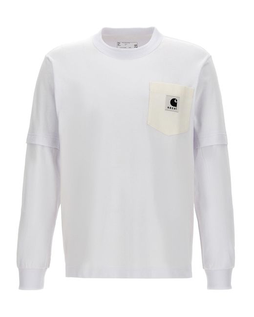 X Carhartt Wip T Shirt Bianco di Sacai in White da Uomo