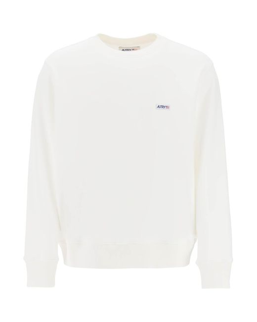 Autry White Sweatshirt With Logo Label for men