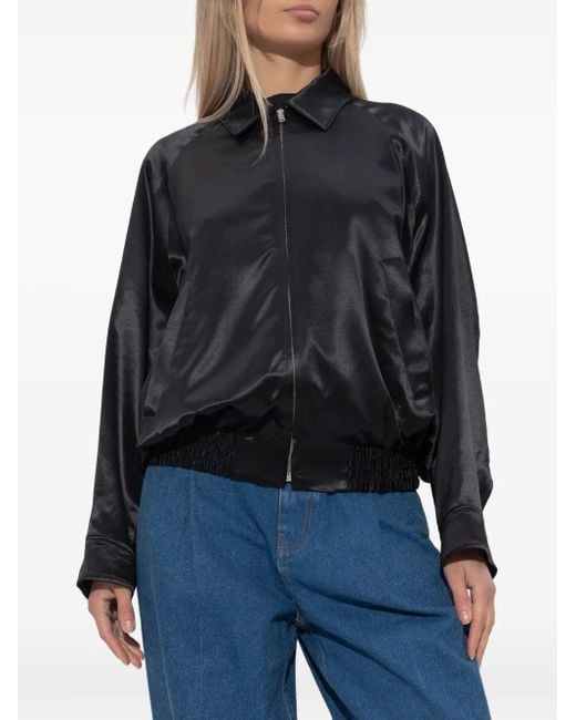 Marni Blue Satin Bomber Jacket