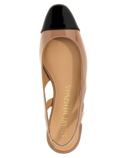 Sleek Flat Shoes Beige di Stuart Weitzman in Brown