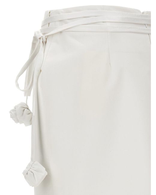 Floral Details Longuette Skirt Gonne Bianco di Magda Butrym in White