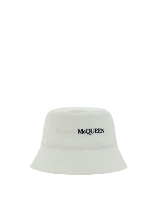 Cappello a Secchiello di Alexander McQueen in White da Uomo
