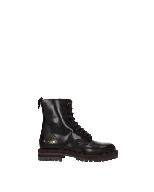 Common Projects Black Ankle Boots Leather