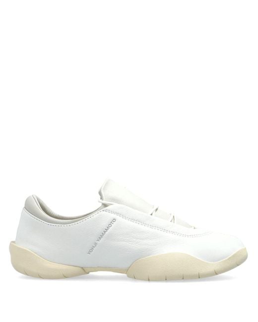 Y-3 White Regu Leather Sneakers for men